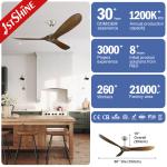 1stshine Indoor Wooden Blade Ceiling Fan Remote Control Air Cooling Fan with DC