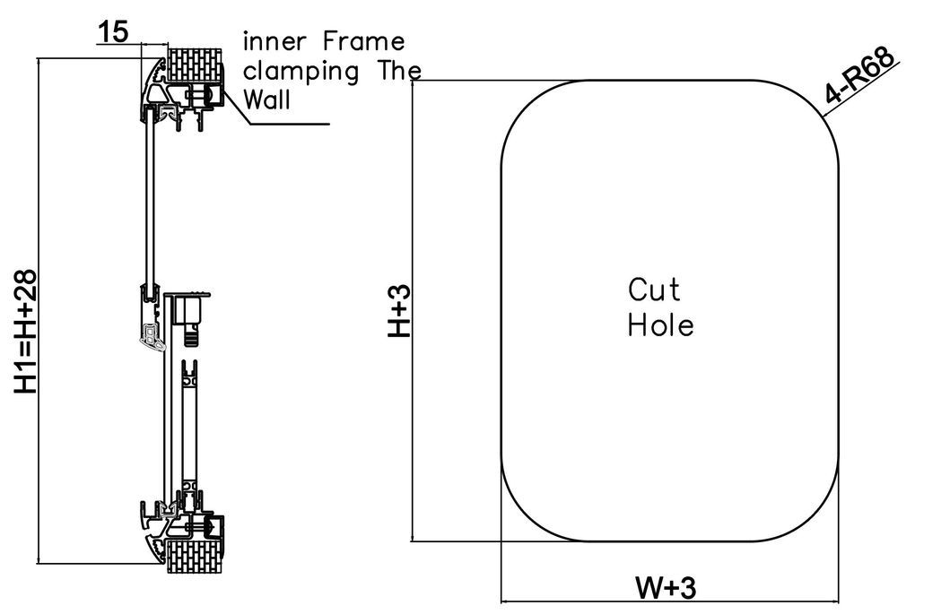 Self-Propelled/Trailer Ws25f Sliding up and Down Window for RV Truck Camper Motorhomes DIY