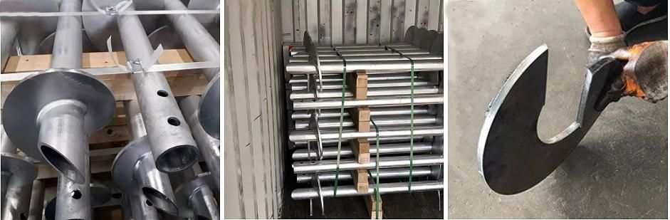 Extruded Steel Shafts Ground Helical Pie Deep Foundation for Transmission Tower Line