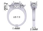Round Cut 14k Solid Gold Jewellery White Gold Color Plated 2.21g Weight 8.4×5