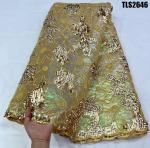 Fancy Sequin Embroidery Mesh French African Lace Fabric for Ceremony Dress Abaya