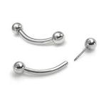16G Internally Threaded Earrings Curved Tragus Eyebrow Bar G23 Titanium