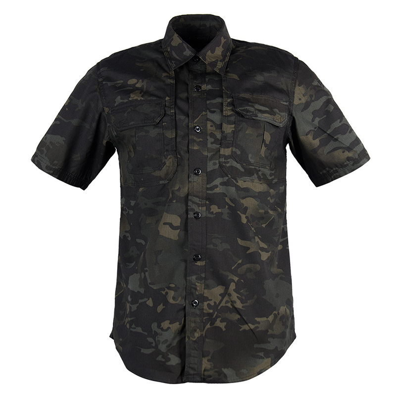 Woven Fabric T Shirts with Cargo Pocket and Pen Pocket in Polyester/cotton Blend