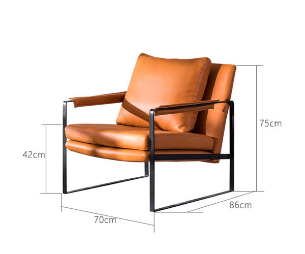 Tub Single Seater Armchair Brown Sofa Wooden Upholstered Leather