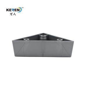 Quality KR-P0262 Triangle Corner Plastic Sofa Legs Replacement Silver Grey 30mm Height wholesale