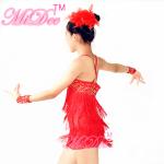Biketard Confetti Sequin Fringe Dress Kids Purple Latin Dance Costumes