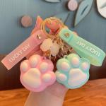 Cartoon Modeling Silicone Key Chain LED Flashlight Key Ring Handbag Bag Purse
