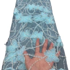Quality Fashion beaded lace with sequins embroidery lace fabric wedding bridal dress Senegal fabric women clothing french lace fabric wholesale