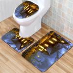 Halloween Polyester Fiber Toilet Mat Set Bathroom Three Piece Bath Rug Set