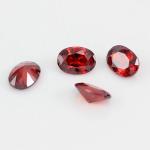 8*12mm Coloured moissanite Oval Blood Red Crystal Glass Moissanite for