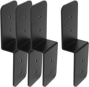 Quality Heavy Duty Steel Black Z Brackets 6&quot; Post to Beam Support Double Angle Channel Profile Corner Brace wholesale