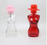 30ML red women body shape glass perfume bottle with plastic cap
