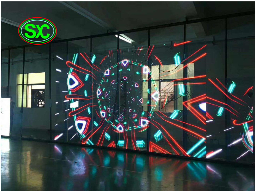 Transparent P3.91 indoor and outdoor window advertising billboard clear led screen transparent glass video led display