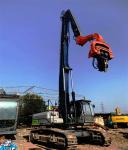 Excavator Mounted Sheet Pile Driver Long Reach Arm , Excavator Pile Boom Arm