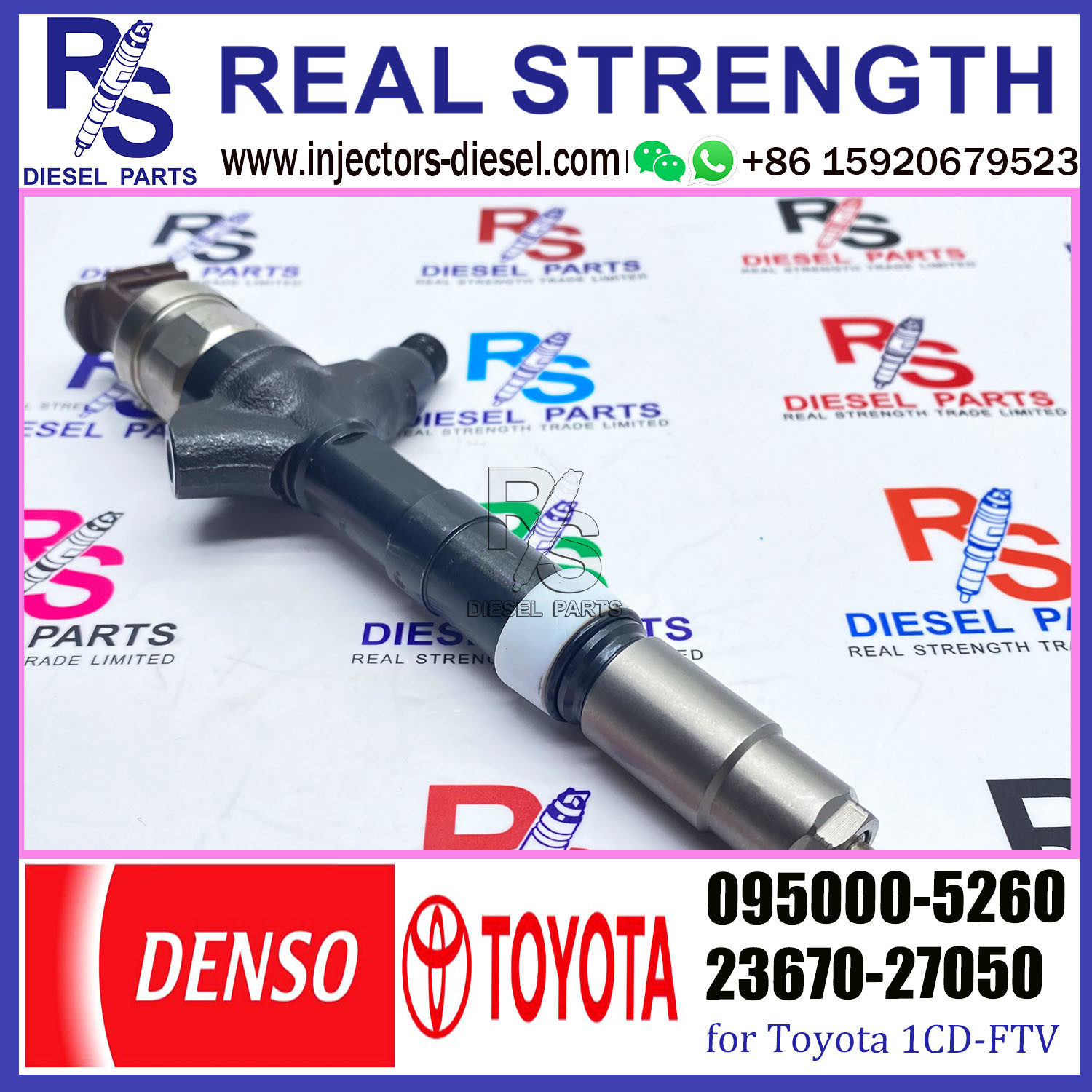 Common Rail Fuel Injector 095000-5260 095000-5261 095000-5262 23670-27050 2367027050 For Toyota Corolla 1CD-FTV
