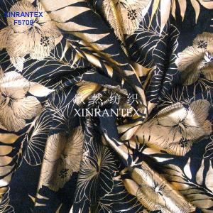 Quality F5709 lady fashion fabric polyester chiffon fabric with gold foil finishing wholesale