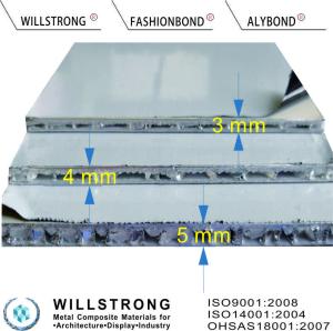 Quality AHP Aluminium Honeycomb Composite Panels Fire Rated A2 4mm Thick wholesale