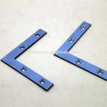 ISO9001 Rohs CE Stamping Parts Black Metal L Flat Shape Mounting Bracket for