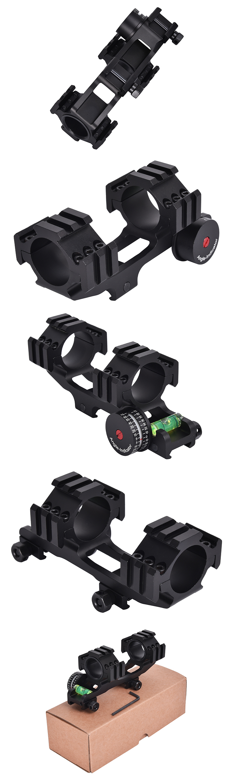 22mm Width Dual Ring Scope Mount with Bubble Level and Angle Indicator Center Height 21mm