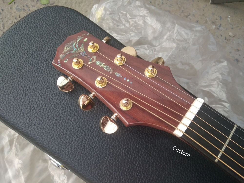 Handmade guitar AAAA all solid wood customize cocobolo guitar single cut design acoustic electric guitar