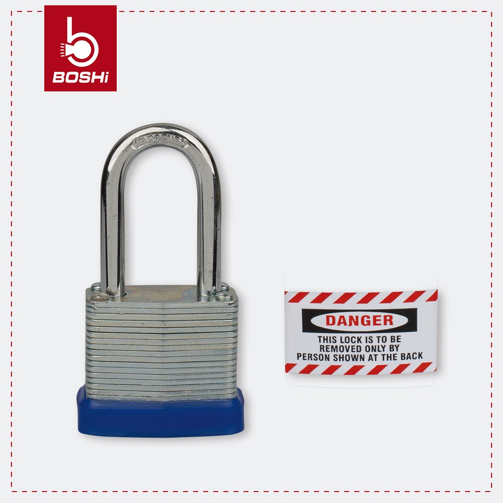 Anti-Rust Corrosion Safety Laminated LOTO Padlock for Lockout Tagout Metal steel sheets with metal shackle