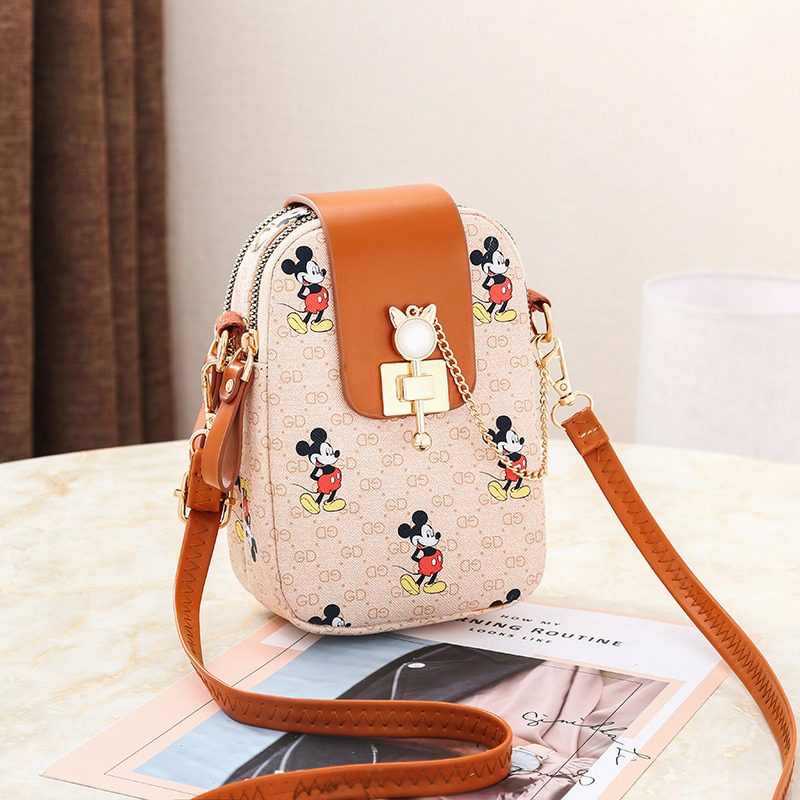 2024 Phone Women Leather Bag Lady Style with Crossbody Design and Pearl Tassel Detail