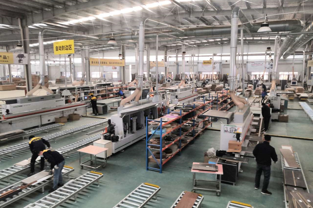 Melamine Abs Panel Furniture Production line U Type Layout 300mm