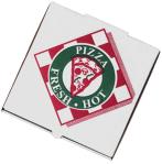 Corrugated carton pizza box with cuom logo and color