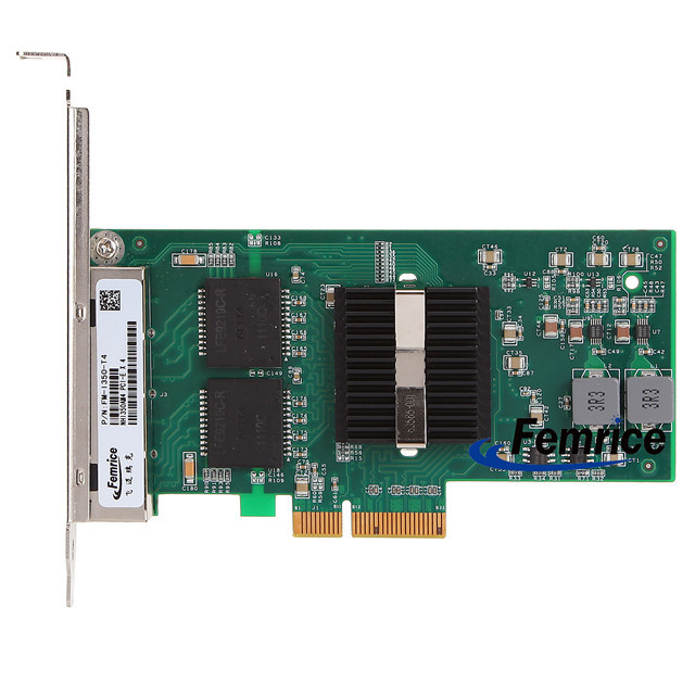 Femrice 10/100/1000Mbps Quad Port RJ45 Slots Ethernet Server Adapter Intel I350 Gigabit Controller Server Network Cards