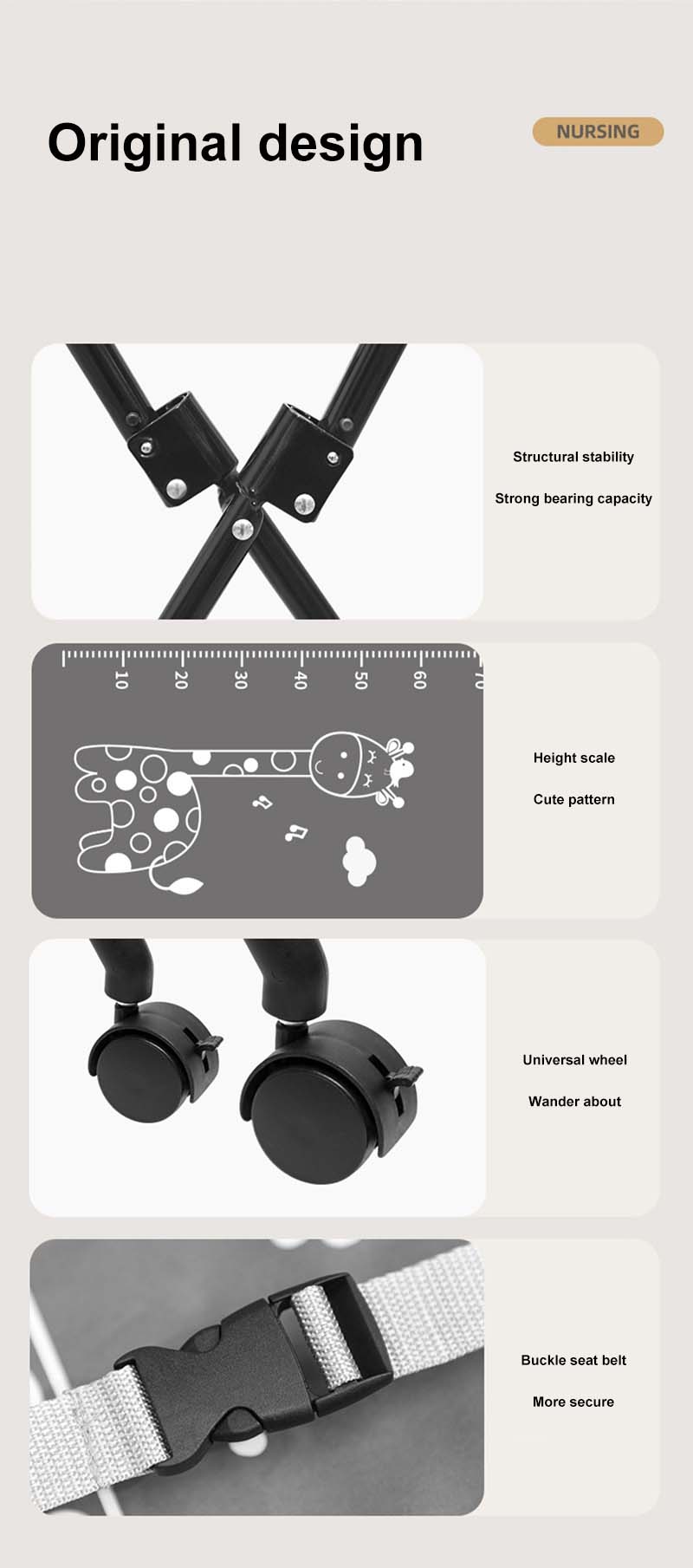 Height Adjustable Multi-Functional Baby Changing Station Newborn Changing Table