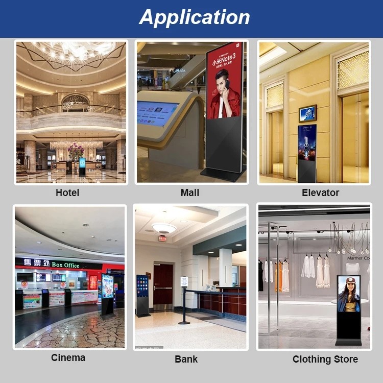 Colorful High Brightness Floor Standing Touch Screen Kiosk Android 7.1 9.0 11