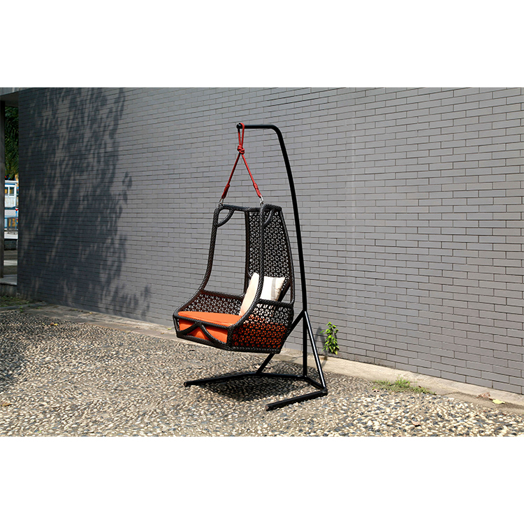 Outdoor Hanging Rattan Egg Chair Table for Function Indoor / Outdoor Wicker Patio Egg Swing Chair