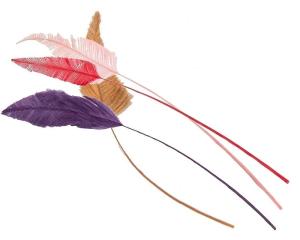 Quality Pattern Dyed Head Arrow Millinery Feather Stripped Ostrich Plume Feathers 25-30cm wholesale