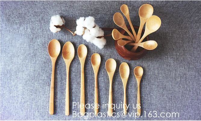 Eco friendly 5 Pieces Fork Knife Spoon Bamboo Disposable Cutlery Set Reusable Bamboo Cutlery Travel Set Bagease pack