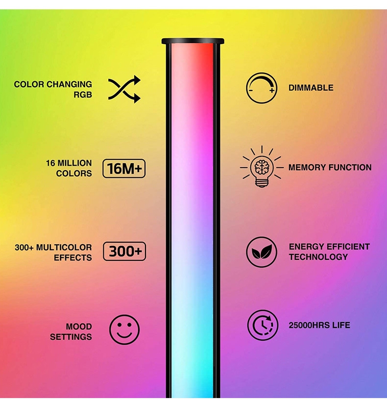 Dropshipping Nordic Modern Decorative Smart APP Remote Control Colorful RGB LED Floor Lamp Tripod Corner Floor Lamp Hom