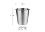 Cuatom Silver 304 Stainless Steel Cups Sets Dishwasher Safe Scratch-Proof