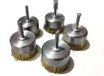 3 Inch Fine Shaft Mounted Cup Brushes Crimped Wire for Edge Blending
