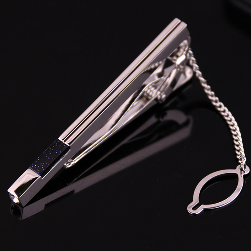 Average-Sized Men's 4 Pcs Tie Clip Set with Black Gift Box Customized Design