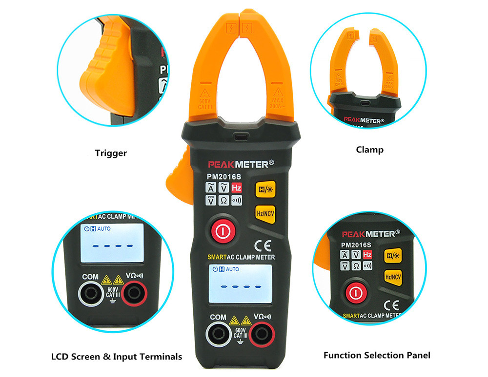 Digital Clamp Meter Multimeter With AC / DC Voltage , AC Current , Resistance , Frequency Detection
