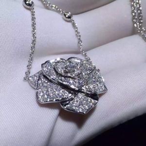Quality Piaget Rose Pendant With 18k Gold Chain , Women'S Piaget Diamond Necklace wholesale