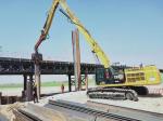 Blue Excavator Mounted Pile Driver , Hydraulic Pile Driver For Excavators