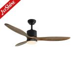 Decorative 3 Blades Solid Wood Ceiling Fan With Or Without Light 2 In 1