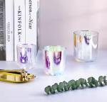 Luxury Empty 10oz 12oz 14oz Clear Iridescent Rainbow Glass Candle Jars With Lid