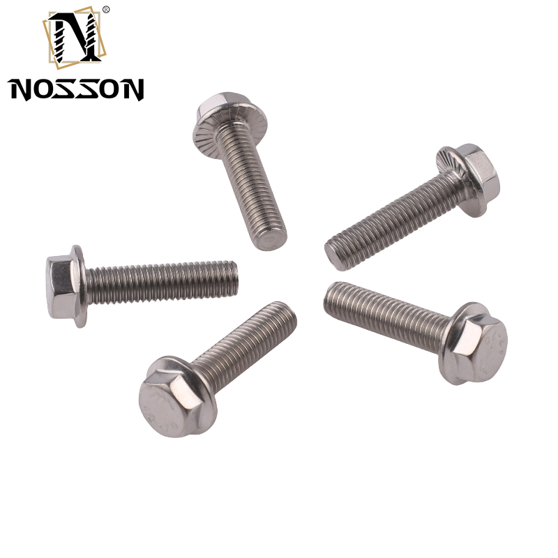 Carriage Bolts 304 316 Stainless Steel Hex Flange Bolts DIN6921 Hardware M8x20 Head M8 x 1.25 Screws for Industrial