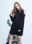 Clothing Fashion Women Cold Shoulder Hoodie Dress