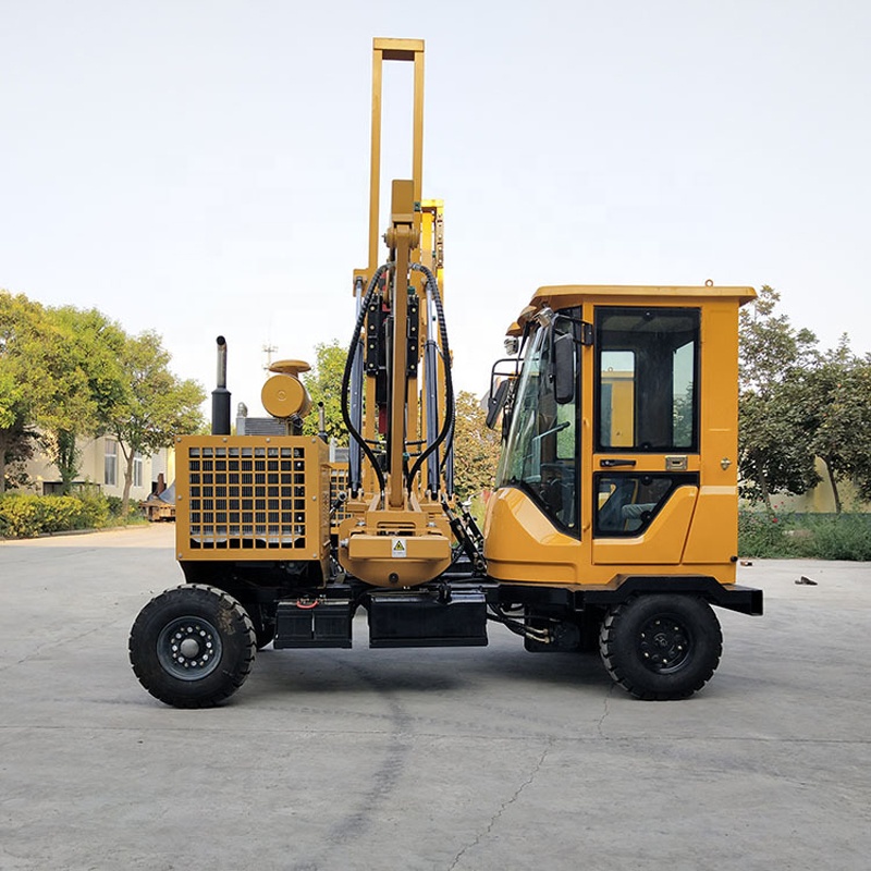 Guardrail Pile Driver Wheeled Highway Guardrail Drilling Machine Vibro Machine