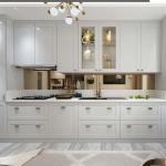 Modern Kitchen Cabinet with Waterproof Skirting Profiles Baseboard and Black