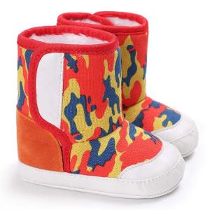 Quality Free sample Camouflage star print indoor warm boots cool toddler infant Walking baby cotton booties wholesale