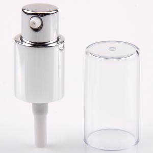 Quality 20/410 Cosmetic Cream Pump Aluminum Silver Lotion Pump With Full Cover wholesale