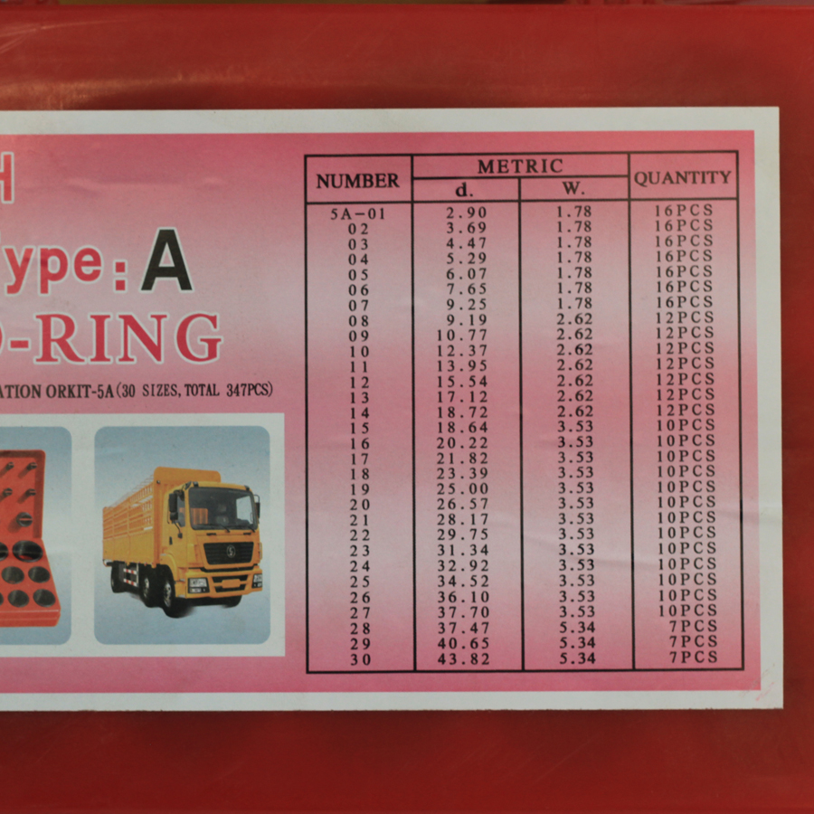 High Temperature Resistance O-Ring Kit for Excavator/ Withstand Voltage/ FKM Material Type